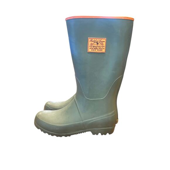 Polo Ralph Lauren Proprietor Kids Rubber Rain Boots Size 4 - Picture 2 of 13